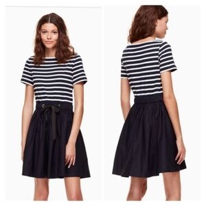 Kate Spade Stripe Knit Mixed Media Mini Dress Size XS